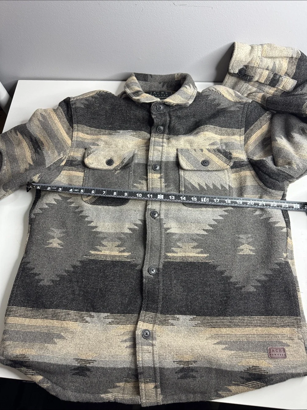 Jachs New York Southwestern Sherpa-Lined Wool Blend Shirt Jacket